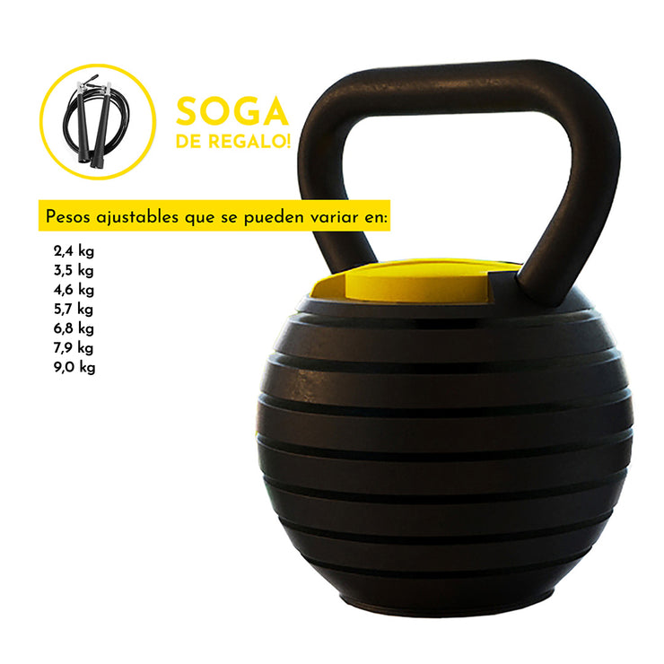 Pesa Rusa Ajustable Best Kettlebell Ejercicios Completo Gym – Best México